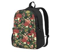 Yyoretp Bright Mushrooms - Mochila casual con estampado artístico para mujeres y hombres, mochila de computadora de viaje de gran capacidad