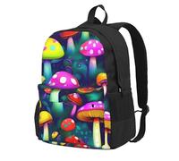 Yyoretp Bright Mushrooms - Mochila casual con estampado artístico para mujeres y hombres, mochila de computadora de viaje de gran capacidad