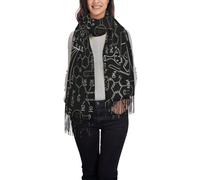 Yyoretp Bufanda larga de terciopelo con flecos de imitación de cachemira, para invierno, suave, cálida, para invierno, con ilustración de química y ciencia abstracta