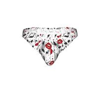 Yyoretp Calzoncillos de bikini con estampado de labios altos para hombre, elásticos, transpirables, con micro bultos., Negro, XXL