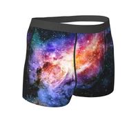 Yyoretp Calzoncillos tipo bóxer con estampado de galaxia en el universo para hombre, ropa interior elástica de microfibra, para uso diario, Negro, XXL