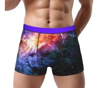 Yyoretp Calzoncillos tipo bóxer con estampado de galaxia en el universo para hombre, transpirables, elásticos y frescos., Negro, 3XL