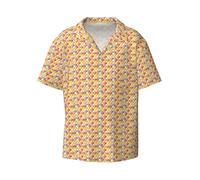 Yyoretp Camisa de verano de manga corta con estampado de helado para hombre, camisa casual hawaiana de playa con botones, Negro, 3XL