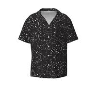 Yyoretp Camisa de verano para hombre, con estampado de constelaciones de adivinación estrellada, camisa de manga corta con botones, camisa casual hawaiana de playa, Negro, 3XL