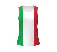 YYORETP Camiseta sin mangas con estampado de la bandera de Italia para mujer, para verano, atlética, yoga, gimnasio, secado rápido, sin mangas, Negro, XL