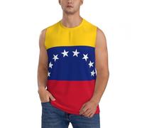 Yyoretp Camiseta sin mangas con estampado de la bandera de Venezuela para hombre, para gimnasio, entrenamiento, camiseta hawaiana para playa, Negro, M