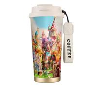 Yyoretp Candy Land - Taza de café aislada a prueba de fugas, doble vaso de viaje de acero inoxidable, 18 onzas
