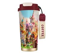 Yyoretp Candy Land - Taza de café aislada a prueba de fugas, doble vaso de viaje de acero inoxidable, 18 onzas