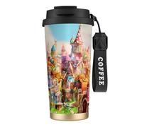 Yyoretp Candy Land - Taza de café aislada a prueba de fugas, doble vaso de viaje de acero inoxidable, 18 onzas