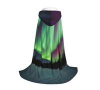 Yyoretp Capa con capucha con estampado de auroras boreales para jóvenes con disfraz de capa con capucha para Halloween, Navidad, cosplay