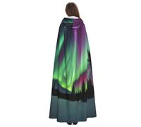 Yyoretp Capa con capucha para adultos, con estampado de auroras boreales, para carnaval, cosplay, Navidad, Halloween.