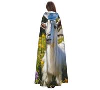 Yyoretp Capa con capucha para adultos, con estampado de cabra, para carnaval, cosplay, Navidad, Halloween.