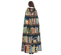 Yyoretp Capa con capucha para adultos, con estampado de gusanos de biblioteca, para carnaval, cosplay, Navidad, Halloween.