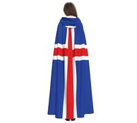 Yyoretp Capa con capucha para adultos, con estampado de la bandera de Islandia, para carnaval, cosplay, Navidad, Halloween.