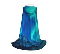 Yyoretp Capa larga con capucha con estampado de auroras boreales para niños, disfraz de carnaval, Halloween, cosplay