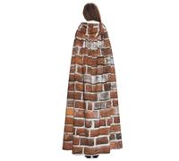 Yyoretp Capa larga con capucha para adultos con estampado de ladrillo viejo para cosplay, Halloween, carnaval, disfraces de bruja.