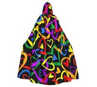 Yyoretp Capa larga con capucha para adultos con estampado de orgullo gay arcoíris para Halloween, cosplay, carnaval, disfraces de bruja