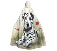 Yyoretp Capa unisex con capucha para adultos, con estampado dálmata, para Halloween, cosplay, disfraces de vampiro de la muerte