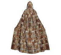 Yyoretp Capa unisex con capucha para adultos, con estampado de corcho de vino para Halloween, disfraz de vampiro de la muerte