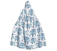 Yyoretp Capa unisex con capucha para adultos, con estampado de elefante, para Halloween, cosplay, disfraz de vampiro de la muerte