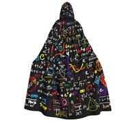 Yyoretp Capa unisex con capucha para adultos, con estampado de fórmula matemática, para Halloween, cosplay, disfraz de vampiro de la muerte