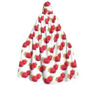 Yyoretp Capa unisex con capucha para adultos, con estampado de fresas, para Halloween, cosplay, disfraz de vampiro de la muerte