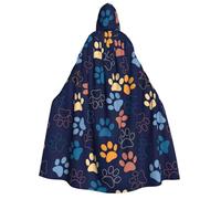 Yyoretp Capa unisex con capucha para adultos, con estampado de pata de perro, para Halloween, cosplay, disfraz de vampiro de la muerte