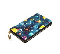 Yyoretp Cartera de piel con cremallera para mujeres y hombres, con estampado de química y ciencia abstracta, bloqueo RFID