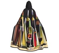 Yyoretp Copas de cóctel y botellas de vino unisex con capucha para adultos, capas para Halloween, cosplay, disfraces de vampiro de la muerte