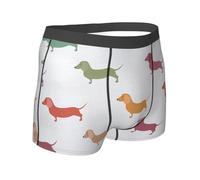 Yyoretp Cute Dachshound Dogs - Calzoncillos tipo bóxer para hombre, ajuste elástico, de microfibra, para uso diario, Negro, M