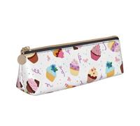 Yyoretp Delicious Cupcakes - Estuche triangular simple para guardar artículos de oficina, cosméticos, artículos de tocador, White, Talla única, Estuche de belleza