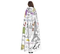 Yyoretp Disfraz de túnica con capucha para adulto, diseño de la Torre Eiffel, para carnaval, cosplay, Navidad, Halloween.
