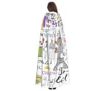 Yyoretp Disfraz de túnica con capucha para adulto, diseño de la Torre Eiffel, para carnaval, cosplay, Navidad, Halloween.