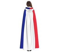 Yyoretp Disfraz de túnica con capucha para adultos, con estampado de bandera francesa, carnaval, cosplay, Navidad, Halloween.