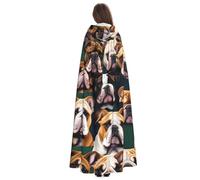 Yyoretp Disfraz de túnica con capucha para adultos, con estampado de bulldog inglés, para carnaval, cosplay, Navidad, Halloween.