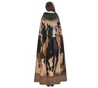 Yyoretp Disfraz de túnica con capucha para adultos, con estampado de caballos corriendo, carnaval, cosplay, Navidad, Halloween.
