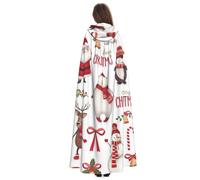 Yyoretp Disfraz de túnica con capucha para adultos, con estampado de Papá Noel, para carnaval, cosplay, Navidad, Halloween.