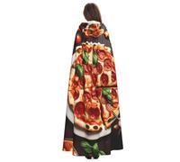 Yyoretp Disfraz de túnica con capucha para adultos, con estampado de pizza, para carnaval, cosplay, Navidad, Halloween.