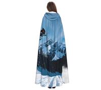 Yyoretp Disfraz de túnica con capucha para adultos, con estampado de snowboard, carnaval, cosplay, Navidad, Halloween.