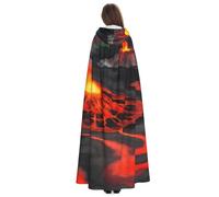 Yyoretp Disfraz de túnica con capucha para adultos, con estampado de volcanes Kilauea, carnaval, cosplay, Navidad, Halloween.