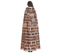 Yyoretp Disfraz de túnica con capucha para adultos, diseño de pared de ladrillo viejo, carnaval, cosplay, Navidad, Halloween.