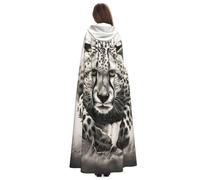 Yyoretp Disfraz de túnica con capucha para adultos, estilo leopardo, para carnaval, cosplay, Navidad, Halloween.