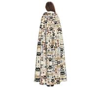 Yyoretp Disfraz de túnica con capucha y estampado de huesos de perro para adultos, carnaval, cosplay, Navidad, Halloween.