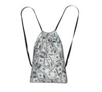 Yyoretp Divertida mochila con cordón y estampado de dinero de dólares, bolsa de almacenamiento para deportes, playa, natación, gimnasio, viajes.