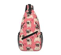 Yyoretp Divertida mochila cruzada con estampado de carlino y cachorro, para viajes, senderismo, escalada