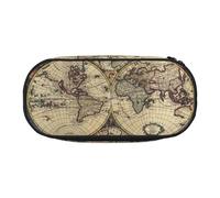 Yyoretp Estuche de gran capacidad con diseño de mapa antiguo del mundo con diseño de globo terráqueo grande para artículos de oficina