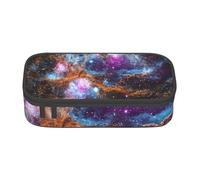 Yyoretp Estuche de gran capacidad con estampado de galaxia espacial de universo, estuche grande para lápices, bolsa de papelería para suministros de oficina., Black, Talla única, Bolsillo para el