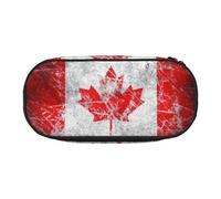 Yyoretp Estuche de gran capacidad con estampado retro de la bandera de Canadá, estuche grande para lápices de papelería para suministros de oficina