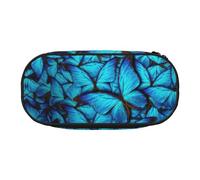 Yyoretp Estuche grande con estampado de mariposas azules de gran capacidad para artículos de oficina