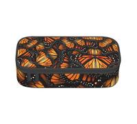 Yyoretp Estuche grande con estampado de mariposas monarca naranja de gran capacidad para artículos de oficina., Black, Talla única, Bolsillo para el paquete